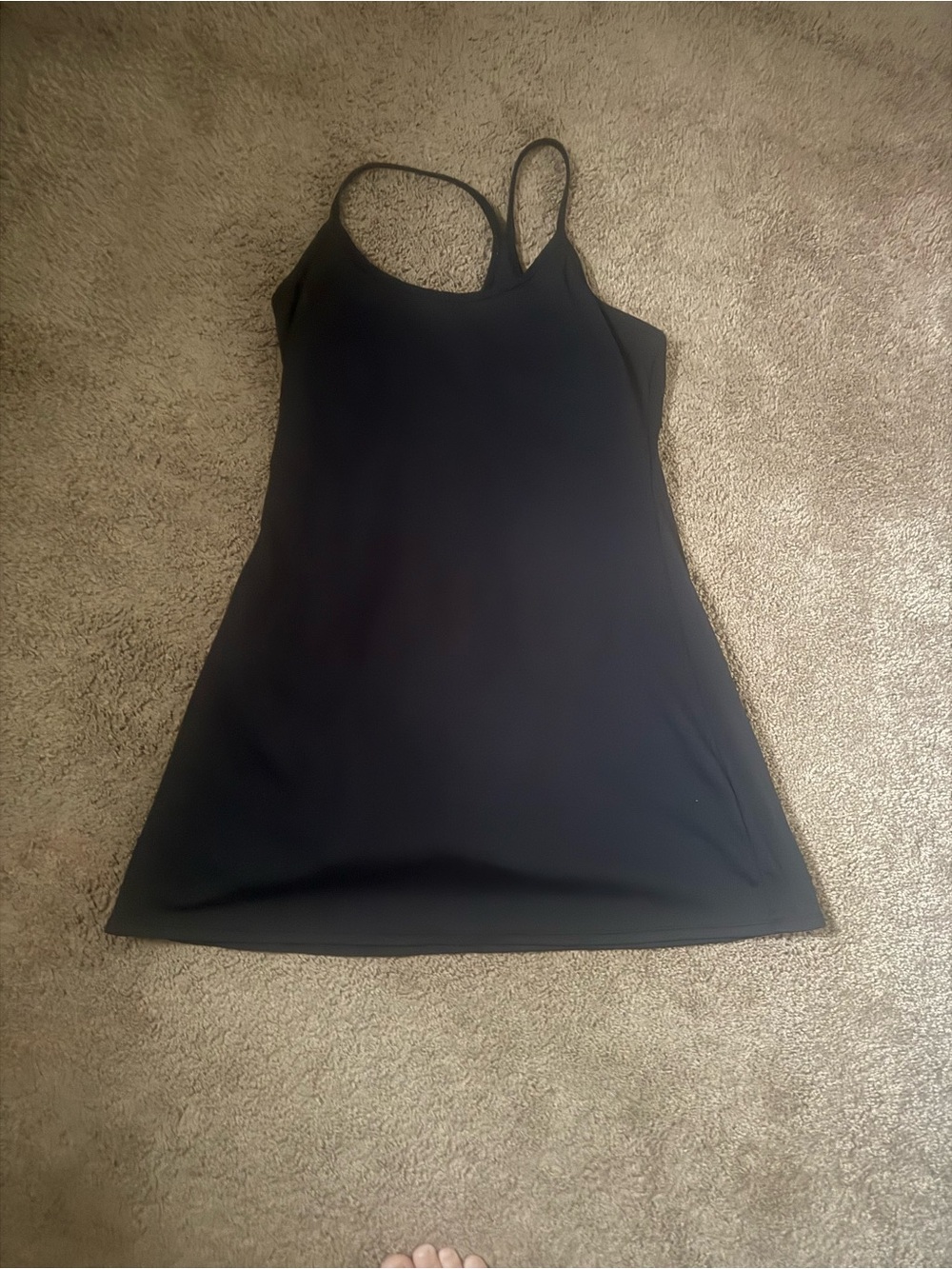 Quince Black Mini Tank Dress with Slim Straps